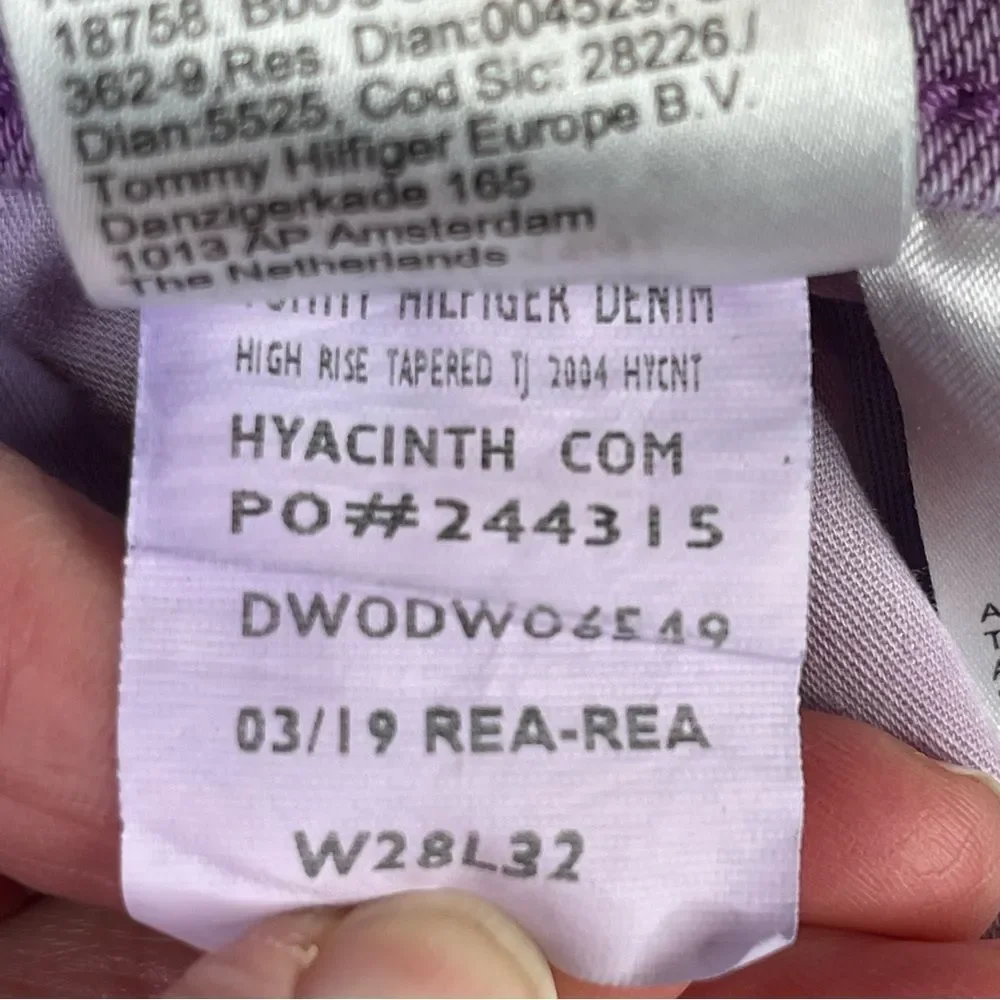 Tommy Jeans Women’s 26X26.5* Purple Tapered High Rise Vintage - Picture 8 of 14